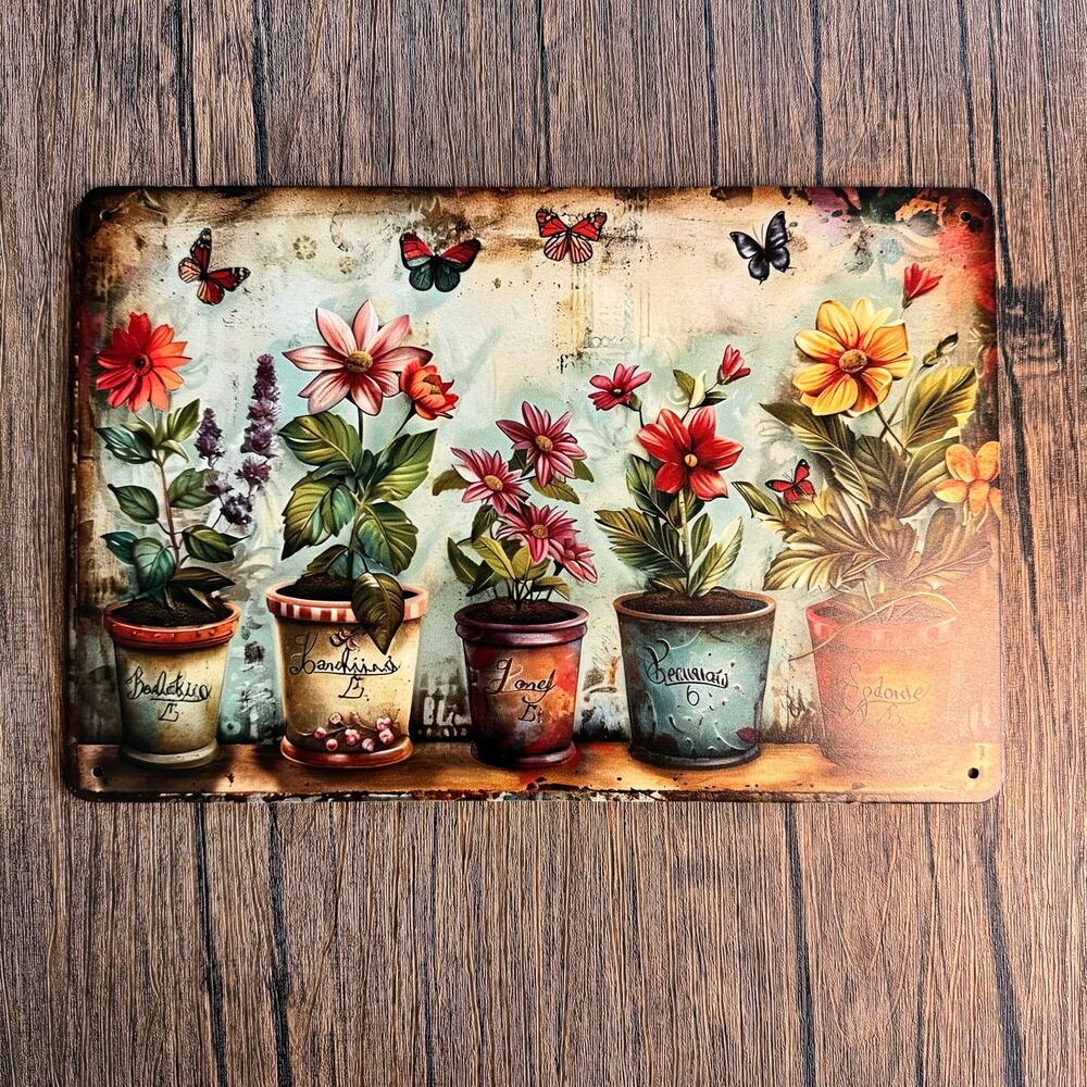 Wall Hanging Sign Metal Sign Flowers Garden Lover Gift NEW FAST SHIP - Picture 2 of 3